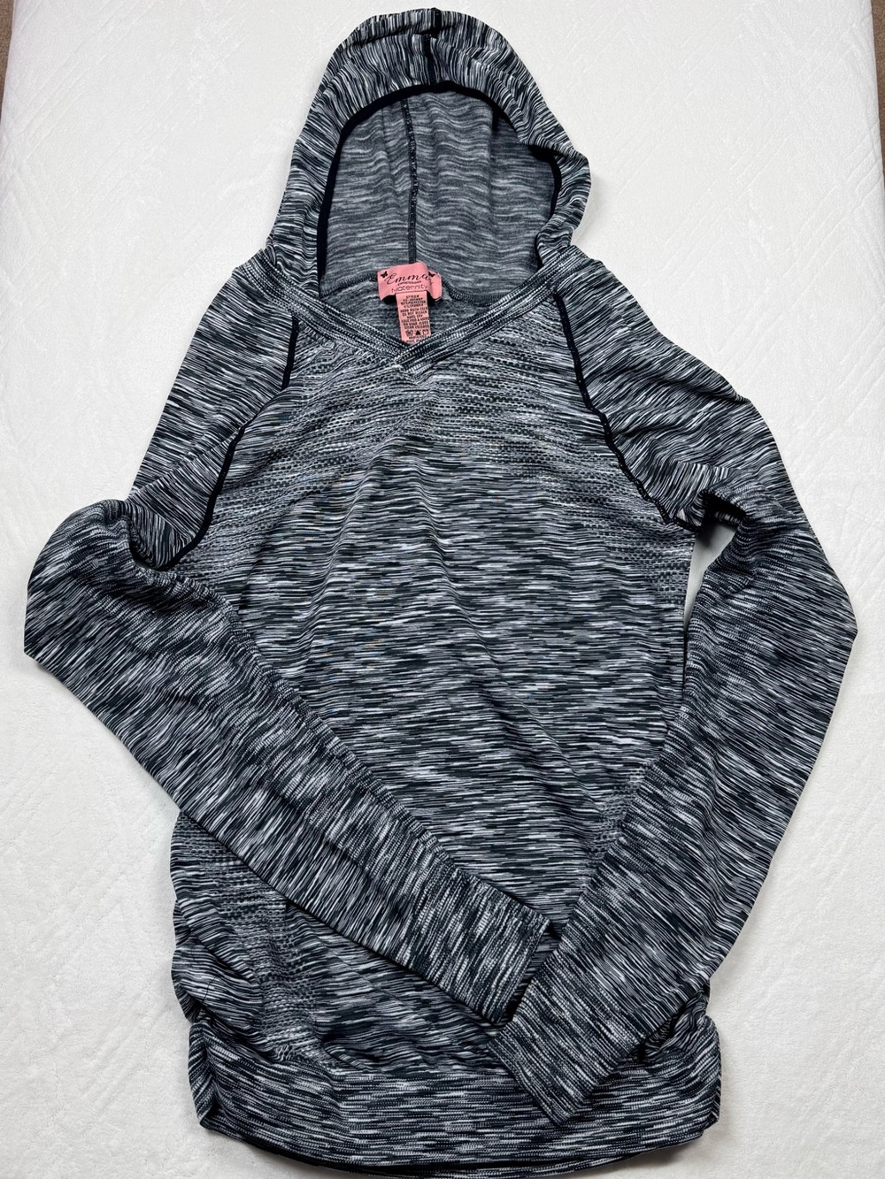 Emma's Expressions L Maternity Longsleeve Shirt Pregnancy Gray Black Heather